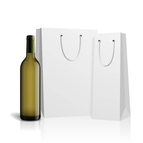 Mockup wine bottle. vector design. - Vektor, kép