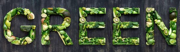 green vegetables and fruits - Фото, изображение