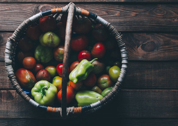 Colorful vegetables in basket - Photo, image