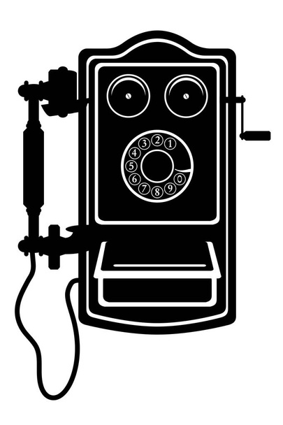 telefone velho retro vintage ícone estoque vetor ilustração preto para fora
 - Vetor, Imagem