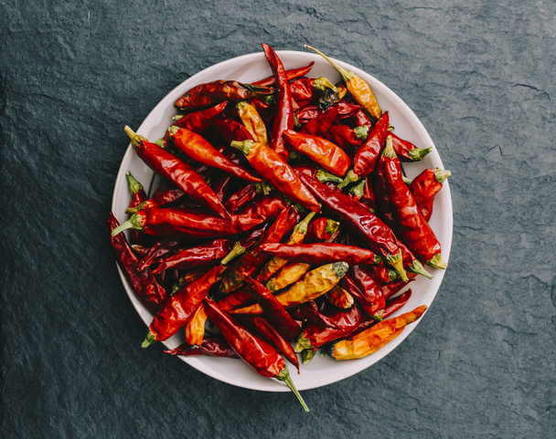 Red dry chili peppers - Фото, зображення