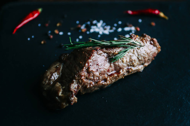 Meat steak with rosemary - 写真・画像