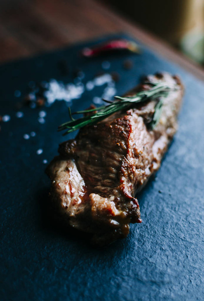 Meat steak with rosemary - Fotografie, Obrázek