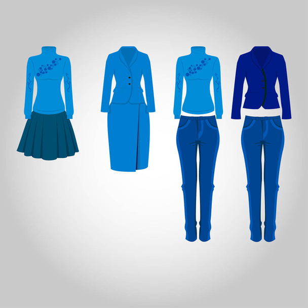 Set of women's clothes and accessories icons. - Vector, Image