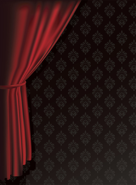 Fundo de cortina vermelha
 - Vetor, Imagem