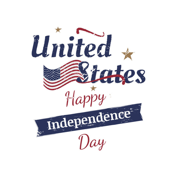 July 4th grunge typography. Independence day of the United States. - Vecteur, image
