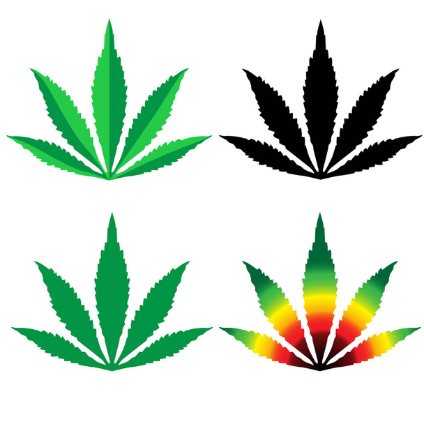 Cannabis blad platte ontwerp - vectorillustratie - Vector, afbeelding