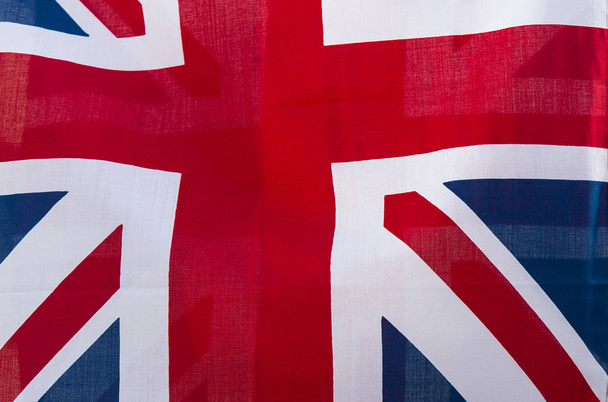 lose-up detail of UK flag, fabric flag of England - Фото, изображение