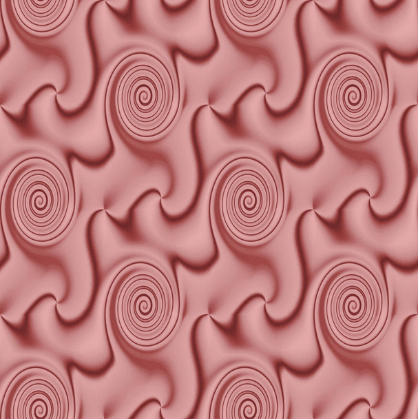 Patrón de espirales regulares sin costuras con líneas onduladas rosa marrón dimensional brillante
 - Foto, imagen