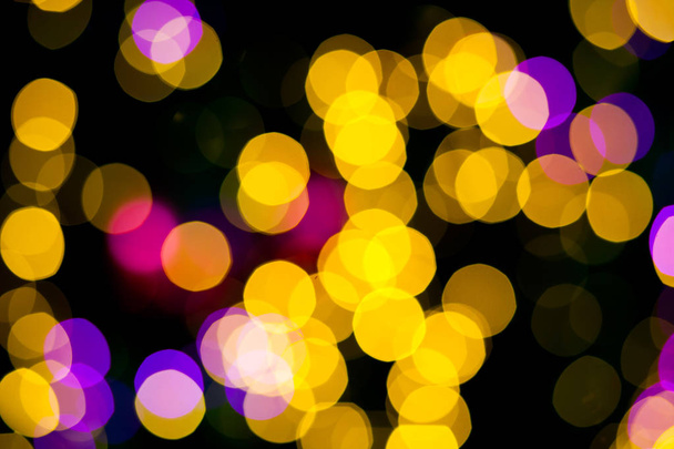 Abstract Yellow Purple lights bokeh background  - Photo, Image