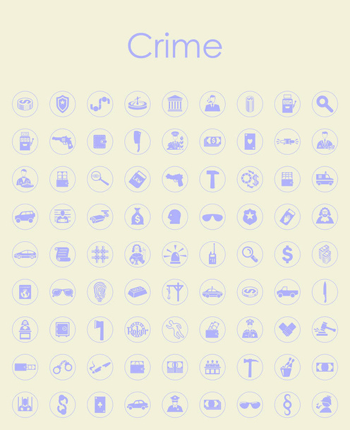 Set of crime simple icons - Vector, Image