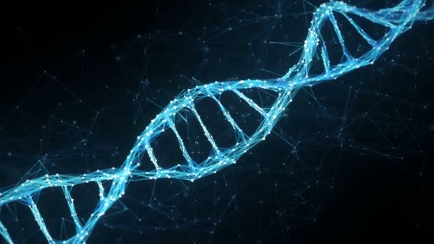 Absztrakt mozgás háttér - digitális Plexus DNS molekula 4k hurok - Felvétel, videó