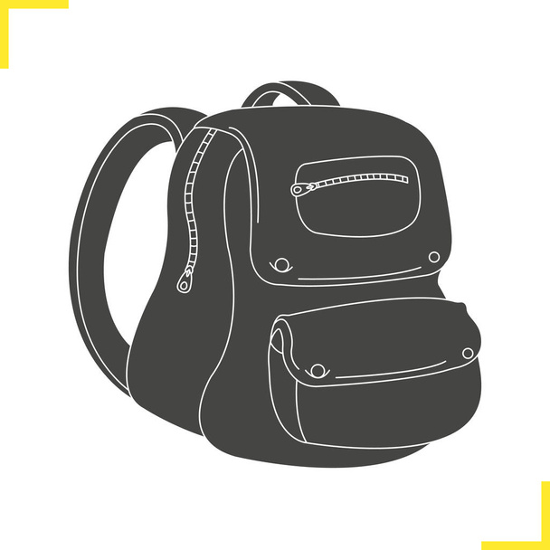 School backpack glyph icon - Vector, Imagen