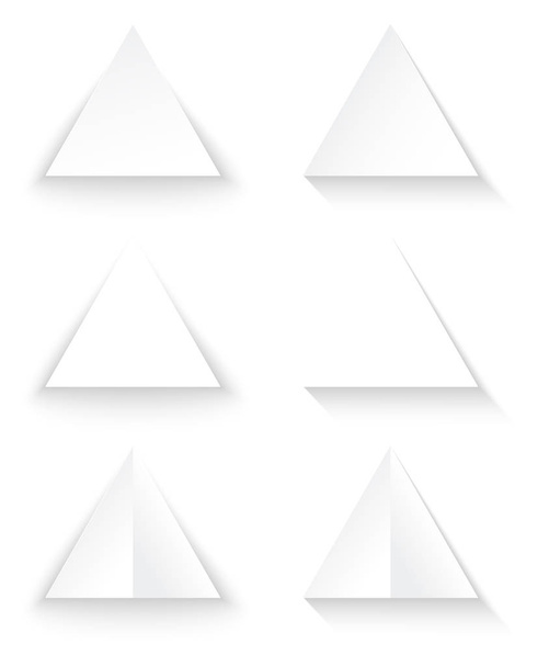 Набір з шести трикутників на білому тлі з тінями
 - Вектор, зображення