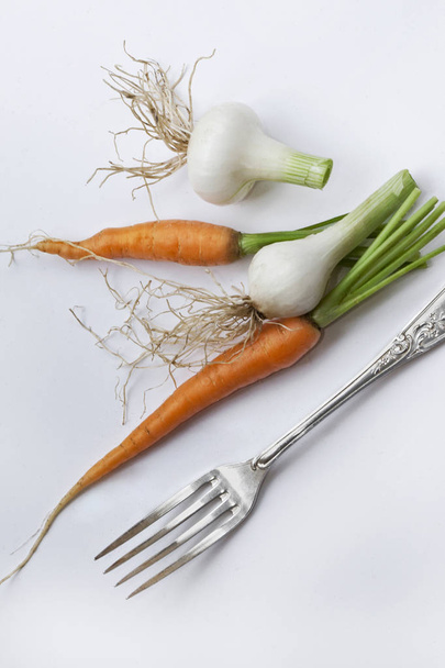 Carrots and onions - Photo, Image