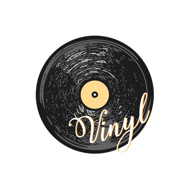Vinyl record. Isolated graphic illustration. Vector - Vecteur, image