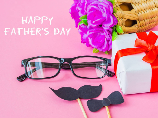 Father's day concept. Happy Father's Day message with pink flower, - Φωτογραφία, εικόνα