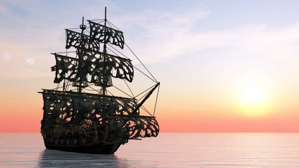 rendering 3D CG di una barca a vela
 - Foto, immagini