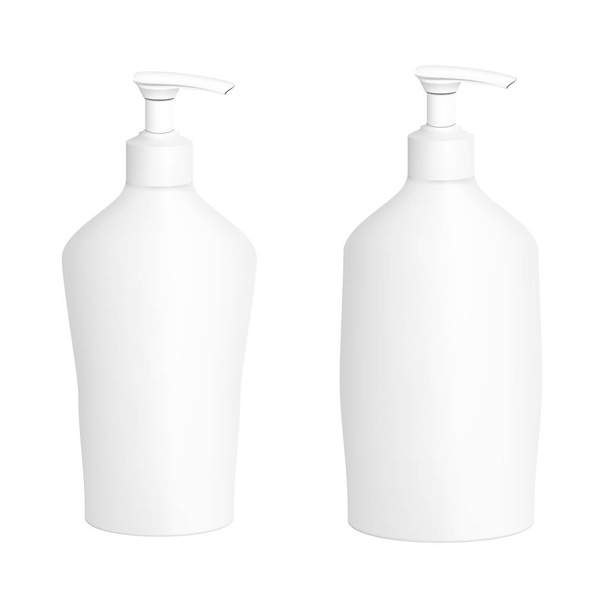 Vector Packaging: Black Cosmetic Bottle with pump cap - Vector, Image