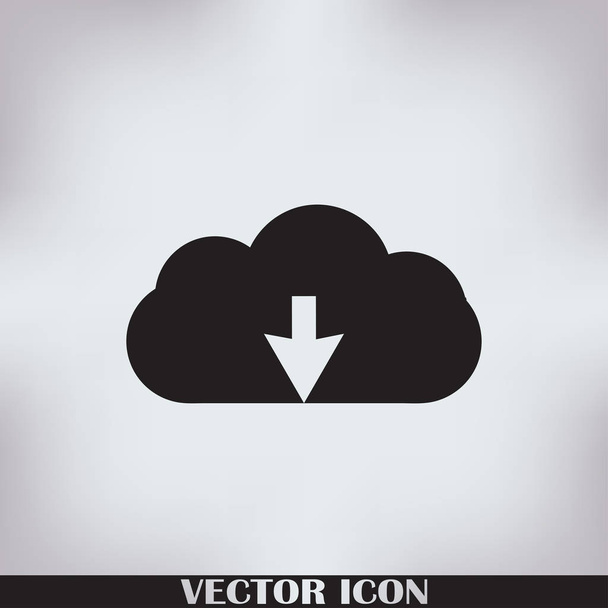 Chmury za pomocą strzałki w dół wektor szkic ikona - Wektor, obraz