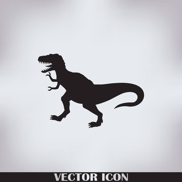 Dinozaur ikona na białym tle. Logo wektor dinozaurów. Płaska konstrukcja stylu. - Wektor, obraz