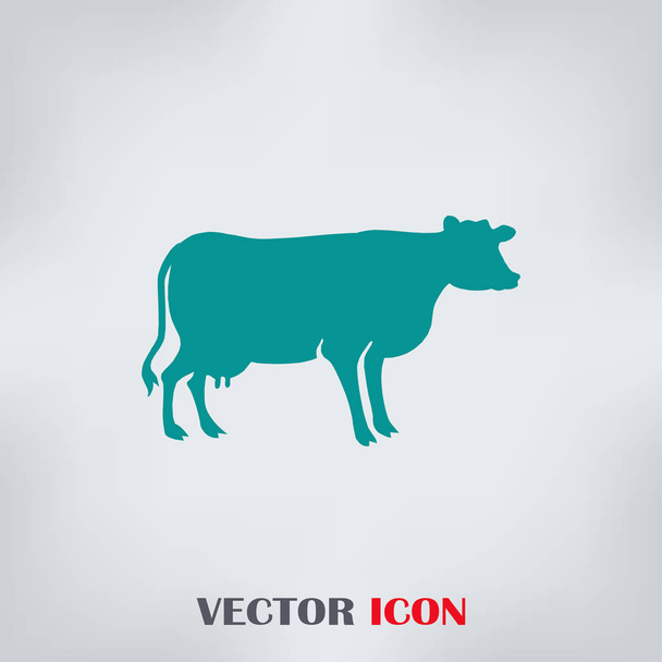 Silhouette de vache. Icône vectorielle
. - Vecteur, image