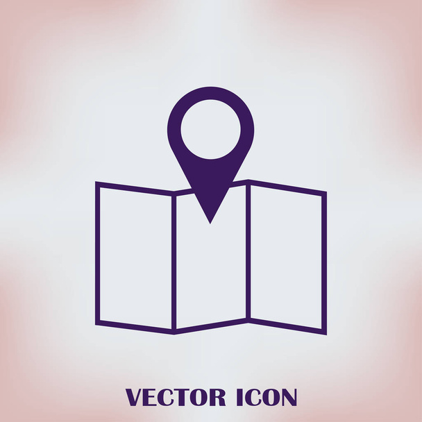 Δείκτη του ποντικιού στο εικονίδιο σε μοντέρνο στυλ επίπεδη. Σύμβολο PIN για σχεδιασμό web site σας, το λογότυπο, app, Ui. Vector εικονογράφηση, Eps10. - Διάνυσμα, εικόνα