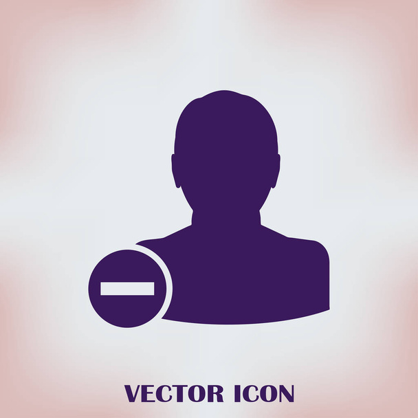 Perfil de usuario signo icono web con borrar glifo. Elemento de diseño de ilustración vectorial eps10
 - Vector, imagen