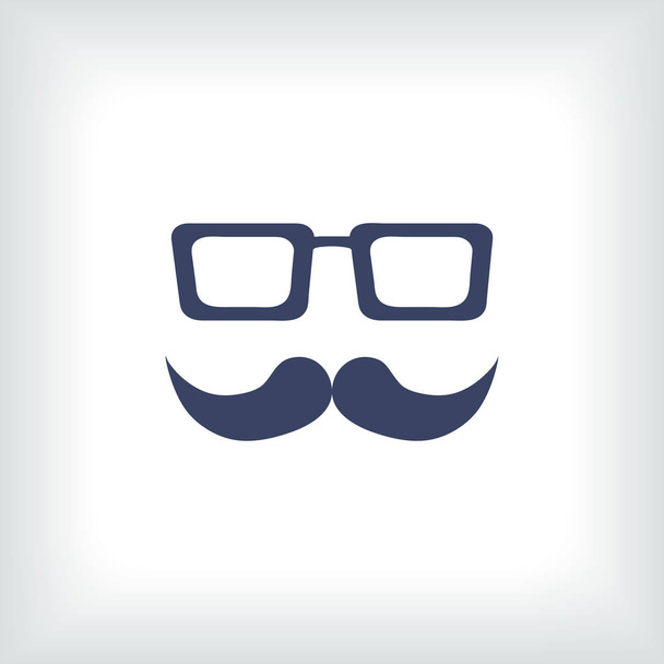Mustache y gafas icono del vector
. - Vector, Imagen
