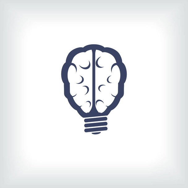 脳の電球アイコン。アイデア - ベクター画像