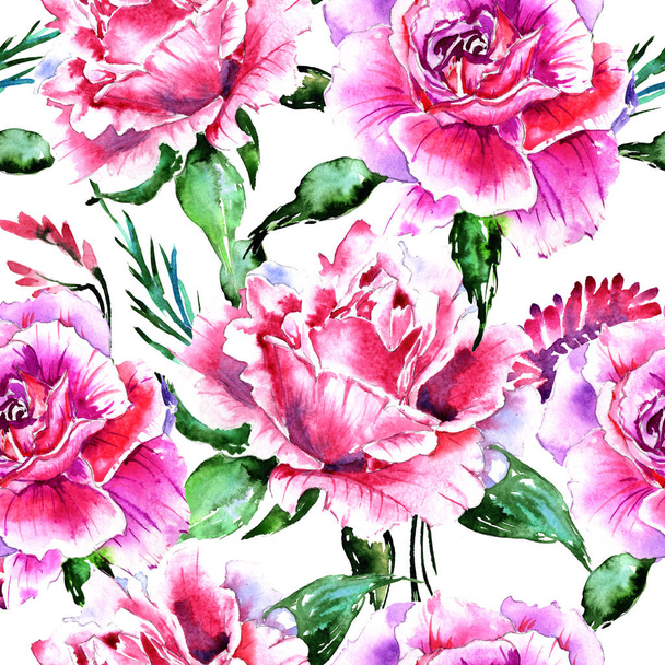 Дика квітка троянди квітковий візерунок в акварельному стилі ізольовані
. - Фото, зображення