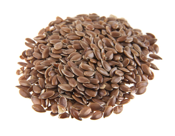 flax seeds on white background - Foto, Bild