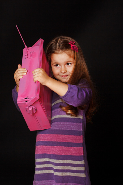 A girl with a schoolbag - Zdjęcie, obraz
