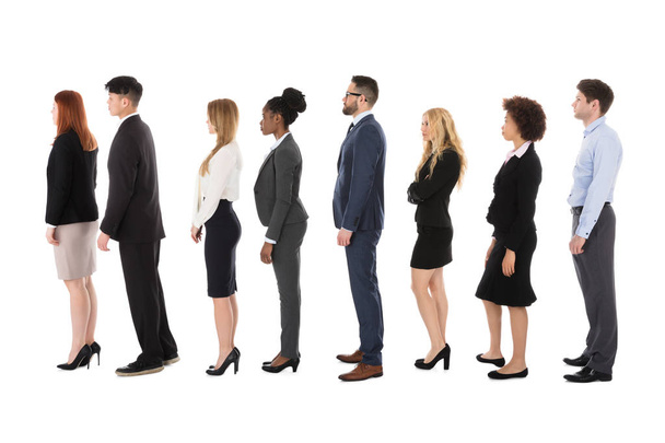 Diverse Businesspeople Standing In Row - Photo, Image