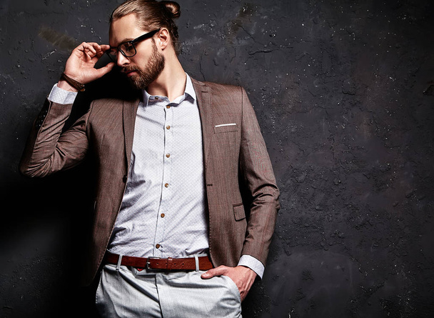 male model with beard in glasses - Foto, Bild