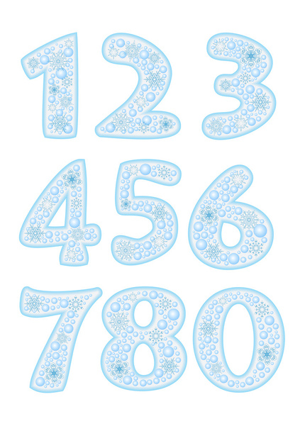 Christmas font with snowflakes - Vector, Image