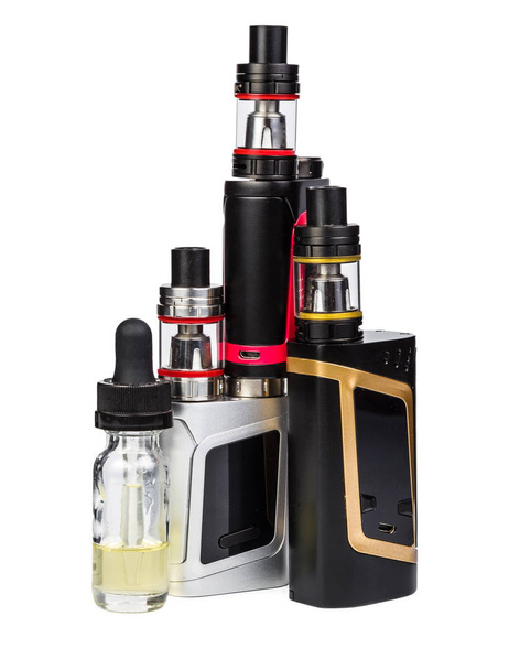 electronic cigarettes collection isolated on white - Photo, Image