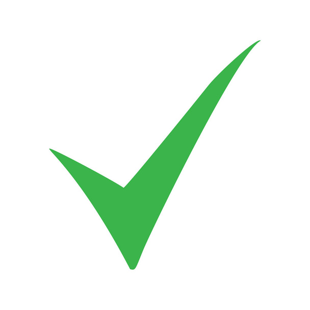 Το εικονίδιο πράσινο σημάδι ελέγχου. Σύμβολο της υποδιαίρεσης σε πράσινο χρώμα. Εικονογράφηση διάνυσμα - Διάνυσμα, εικόνα