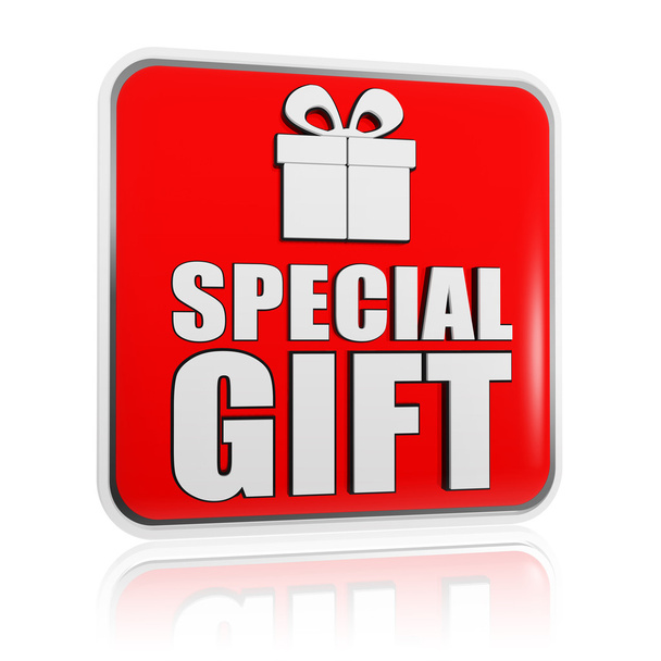 Special gift banner with present box symbol - Photo, Image