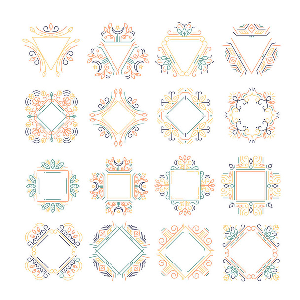 Monogramms with floral ornaments - Vecteur, image