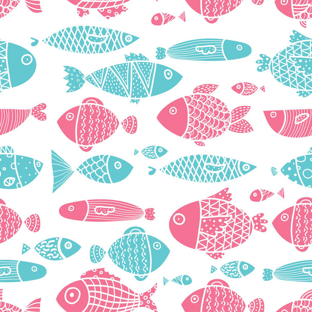 Fish seamless pattern  - Vettoriali, immagini