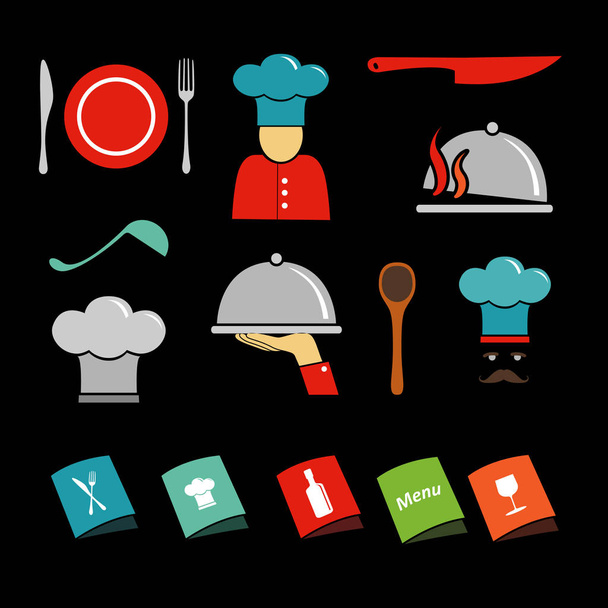 zestaw ikon wektorowych kuchni  - Wektor, obraz