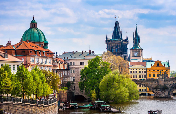 famous Charles bridge with historical sights - Photo, Image