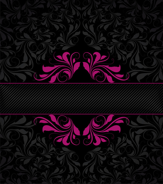 elegantní růžový a černý rám - Vektor, obrázek