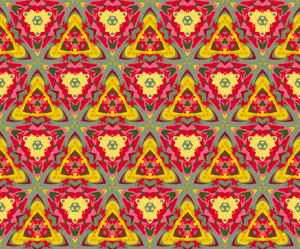 Kaleidoscopic floral ethnic pattern - Vektor, obrázek
