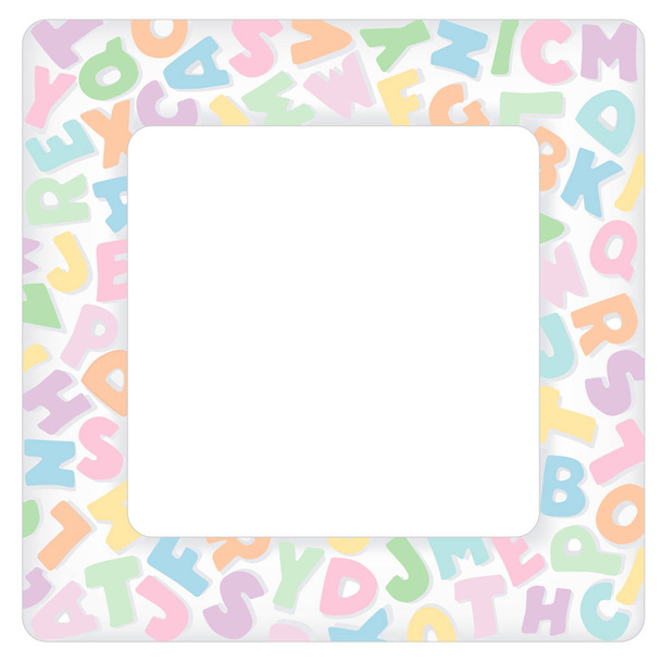 Рамка для детских алфавитов, пастели
  - Вектор,изображение