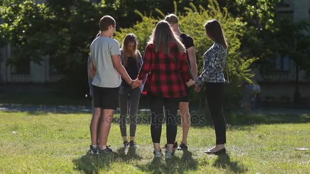 Group of christian students showing unity - Footage, Video