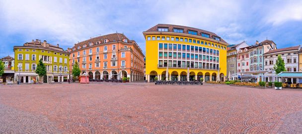 Bolzano main square Waltherplatz panoramic view - Photo, Image