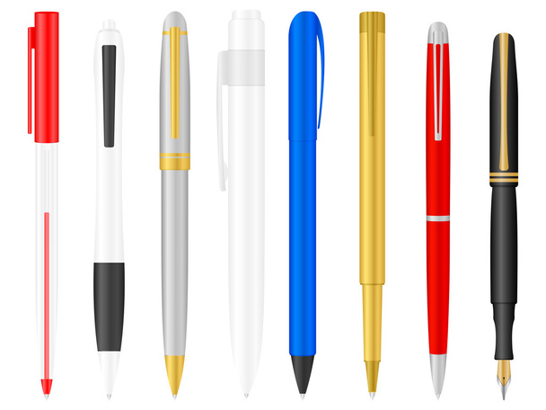Ballpoint pens set - Вектор,изображение