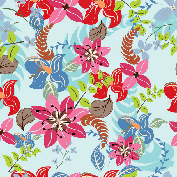 seamless flowers pattern - Vecteur, image